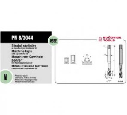 Závitník strojní M8 šr.dr. ISO 1 HSSE PN 8/3044 Narex B...