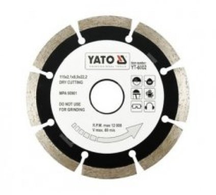 Kotouč diamantový 230 x 22,2 x 2,7 mm YATO YT-6005 díln...