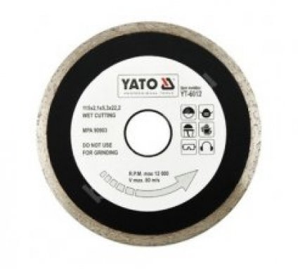 Kotouč diamantový 115 x 22,2 x 2,1 mm hladký YATO YT-60...