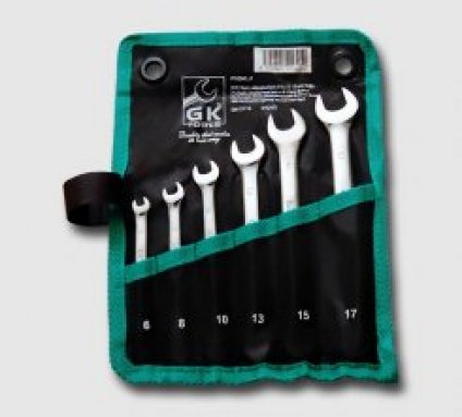 Sada očkopl.klíčů 6-17 mm 6 dílů matný chrom-obal